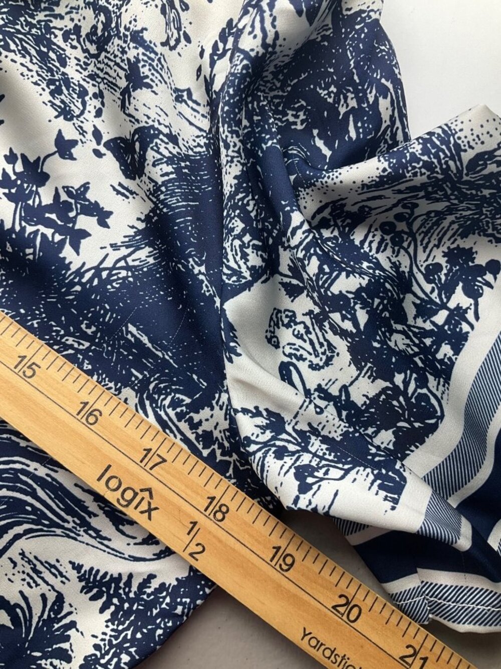 2CE Sleepwear Small 2-Piece Pajama Set Blue White Satin Toile French Cottage*Rea - Picture 13 of 16